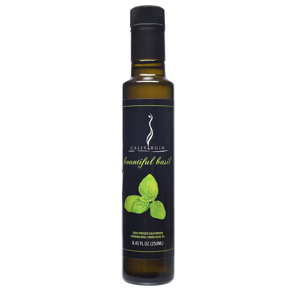 Basil Olive Oil - Basil Infused Extra Virgin Olive Oil - Cold Pressed Olive Oil - Basil Flavored Olive Oil - No Preservatives - Gourmet Olive Oil from Organically Grown Olives - 250ml
