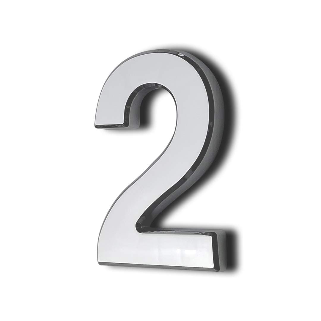 4 Inch Mailbox Numbers 2, Door Address Number Stickers 0-9 for House/Apartment/Floor, Bronze/Silver, by Hopewan. (2, Silver)