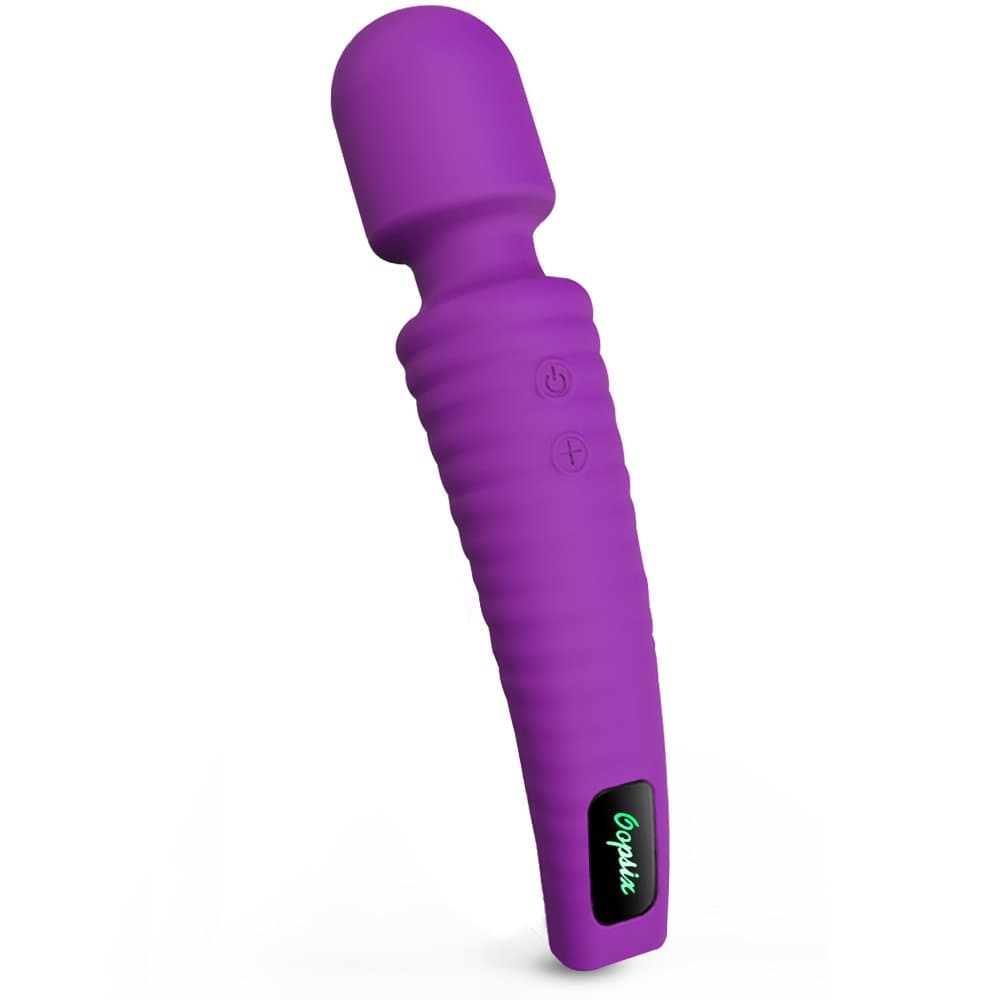 Cordless Waterproof Personal Wand Massager, OOPSIX Handheld Rechargeable Electric Massagers for Body Massage Neck and Back Muscle Recovery(Purple)