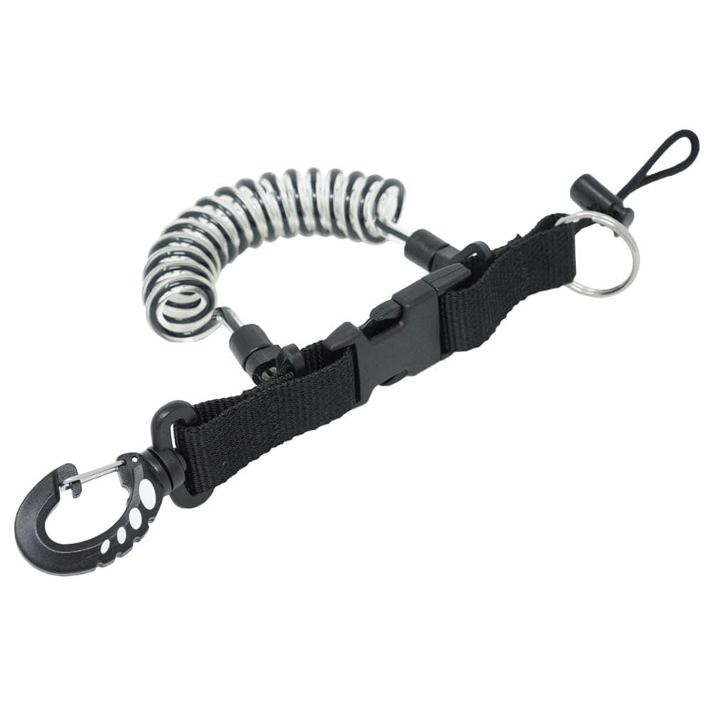 Quick Release Coil Lanyard with Buckle - Dive Essentials