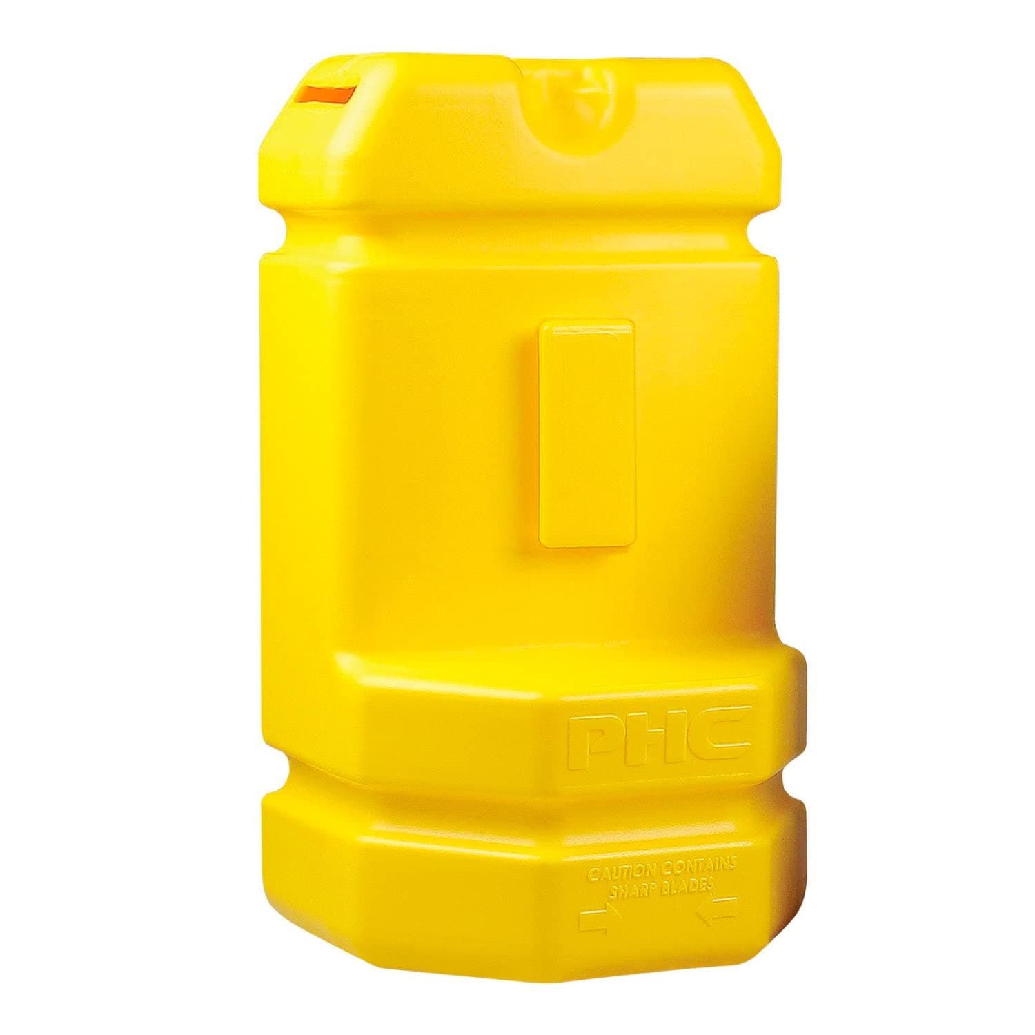 Pacific Handy Cutter Blade Bank, Used Razor Blade Disposal with Wall Mount, Safely Dispose of Used Blades, Keep Blades Out of Trash Bags, Off of Floors, and Away from Other Hazardous Locations, Yellow (BH00206)