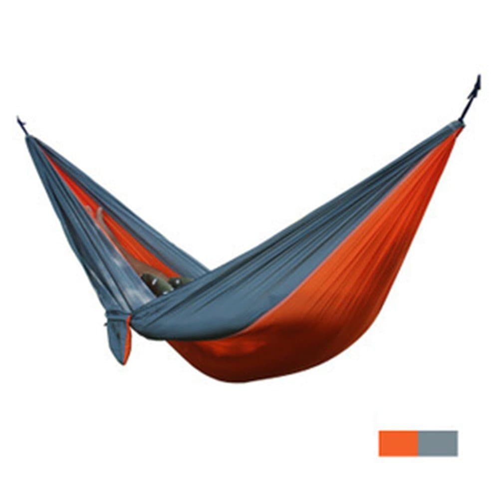 HAKMOCK Durable and Portable Parachute Fabric Travel Camping Hammock,Orange/Grey