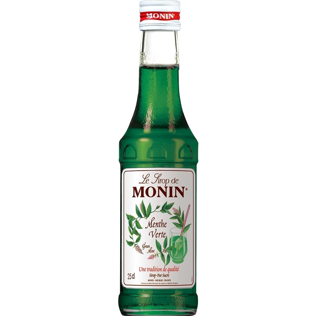 MONIN Green Mint Syrup, Green Mint, 8.5 fl oz (250 ml), Single Bottle