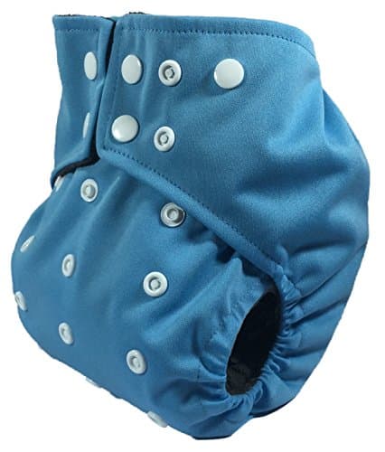 Charcoal Bamboo, Double Gusset, Pocket Diaper with 4 Layer Charcoal Bamboo Insert (Blue)