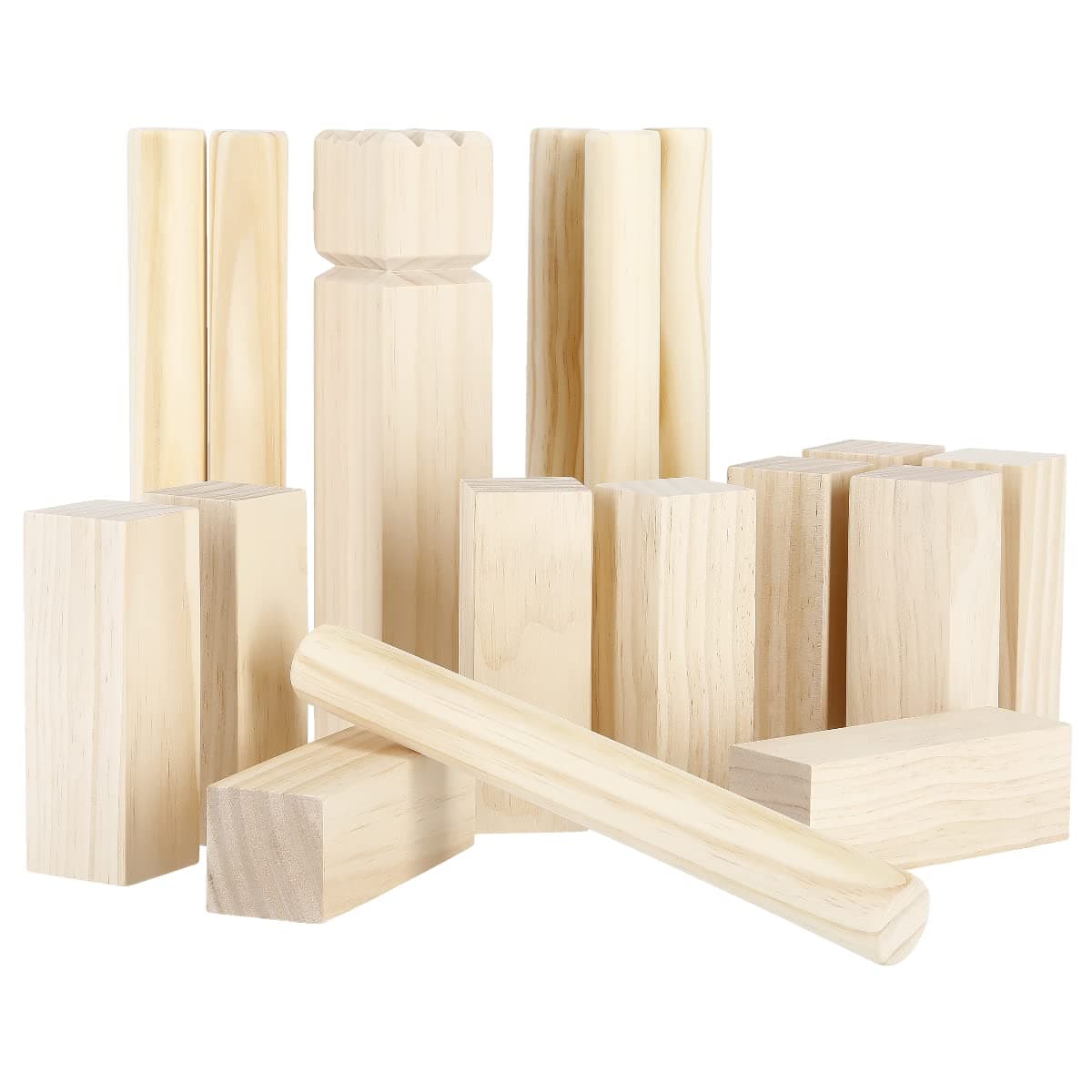 Clas Ohlson Kubb Garden Outdoor Game, Made of FSC Certified Wood, Swedish Throwing Game for the Whole Family, Garden BBQ Camping Picnics
