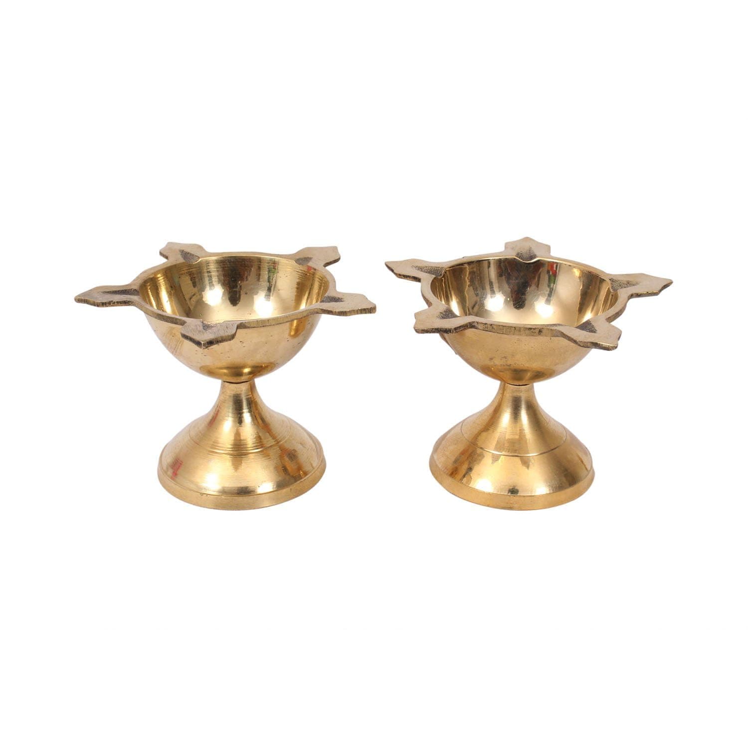 DreamKraft Brass Deepak Oil Lamp (Sized 2.25 inch Height, 120g,Gold ) Pack of 2