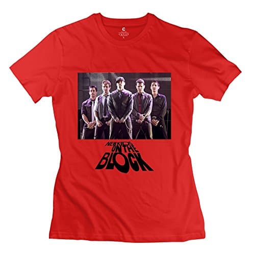 Women's NKOTB New Kids On The Block 100% Cotton T-shirt Red X-Small