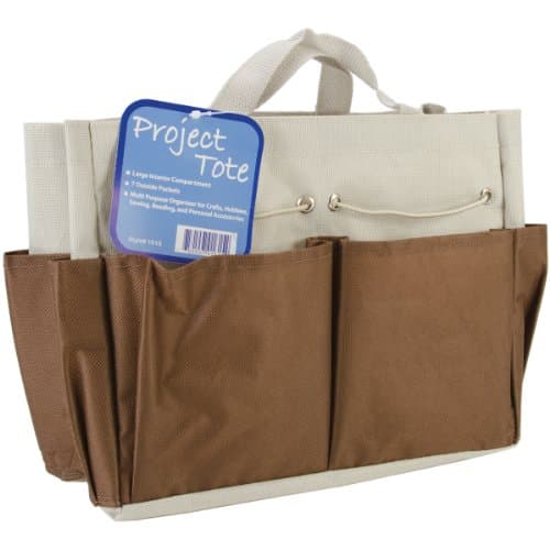 Allary Project Tote, 9.5 by 8.5 by 5-Inch, Brown Ecru