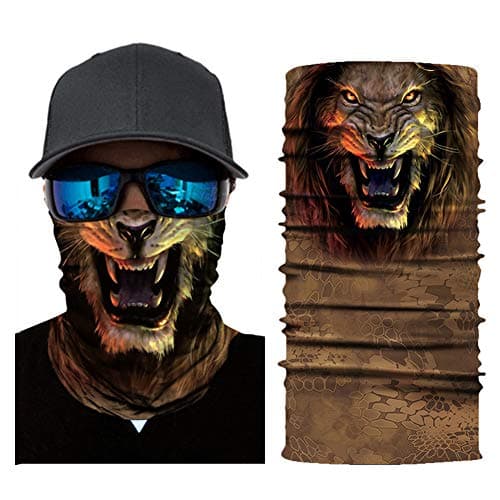 3D Animal Seamless Bandana Rave Face Mask Dust Wind UV Protection Scarf Sports Headwear Neck Gaiter Balaclava for Men,Women