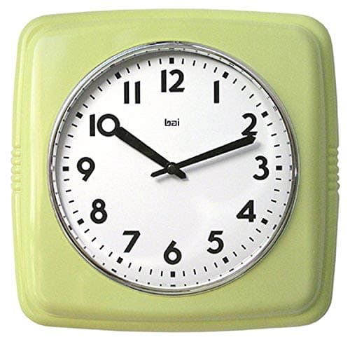 BAI Square Retro Wall Clock, Chartreuse