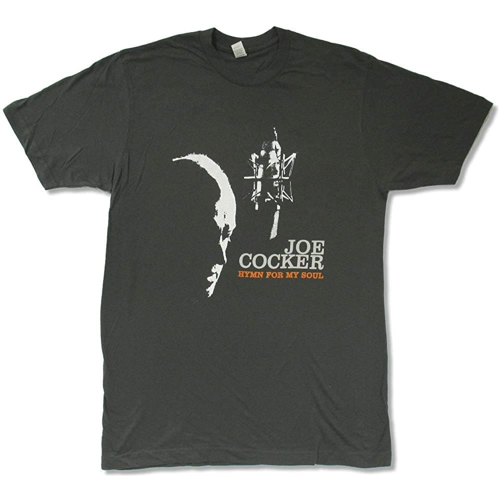 Joe Cocker Profile Hymn for My Soul Tour Dark Grey T Shirt Grey