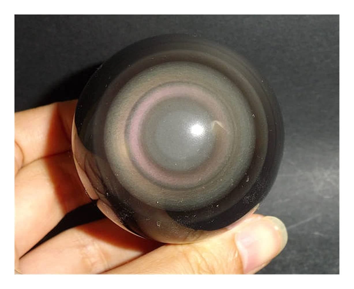 Health & Household Natural Rainbow Obsidian Cat Eye Obsidian,Crystal Stone Sphere Ball Mineral Rock Reiki Chakra Healing Stone (Size : 50mm)