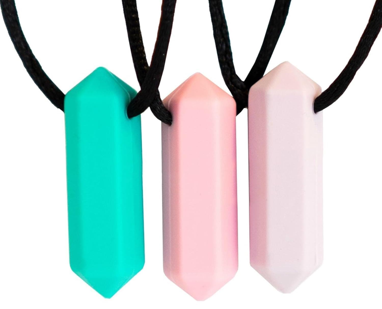 Crayon Sensory Necklace Set - Best for Autism, Biting and Teething Kids - Perfectly Textured Silicone Chewy Toy - Chewing Pendant for Boys & Girls - Chew Necklaces