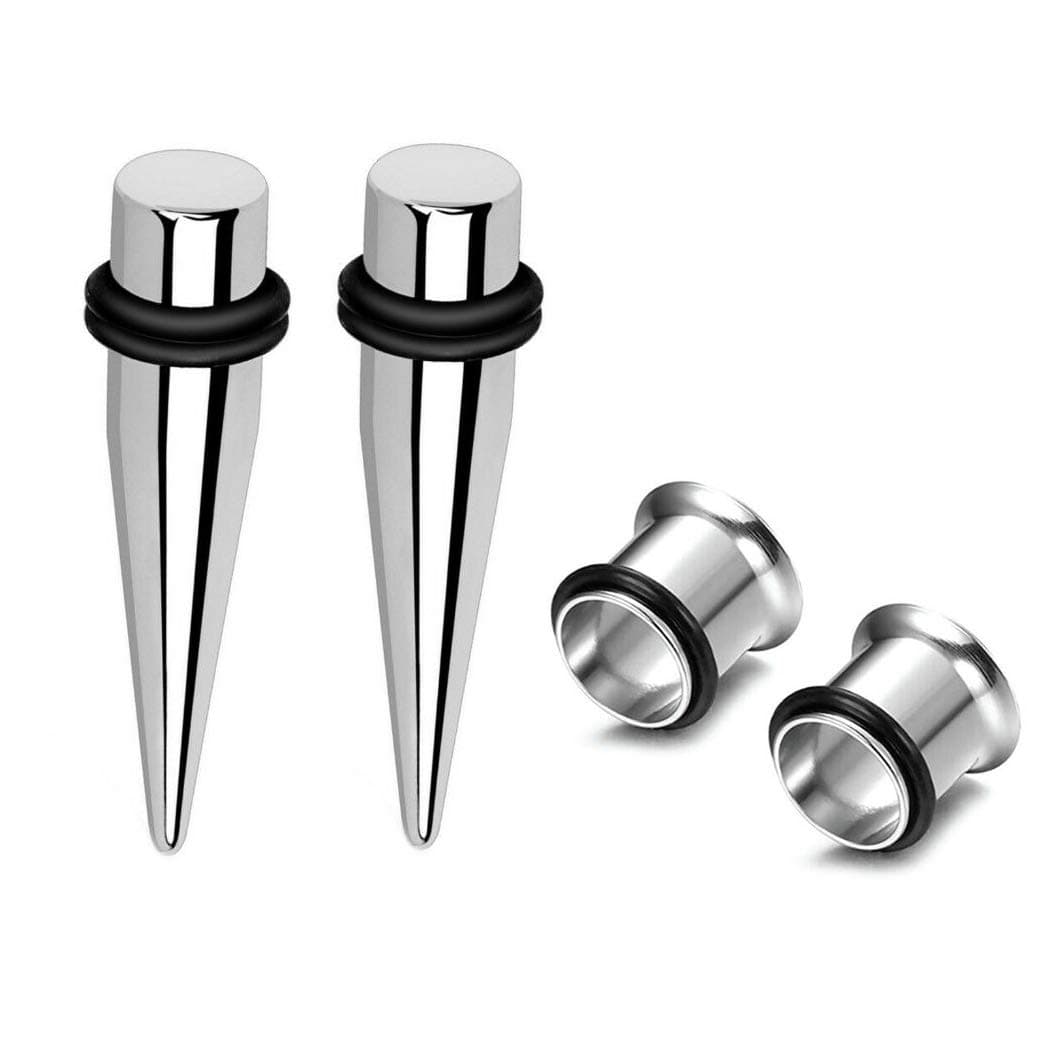 9mm Steel Ear Stretching Kit 2 Steel Tapers 2 Steel Tunnels Size Between 0g(8mm) and 00g(10mm)