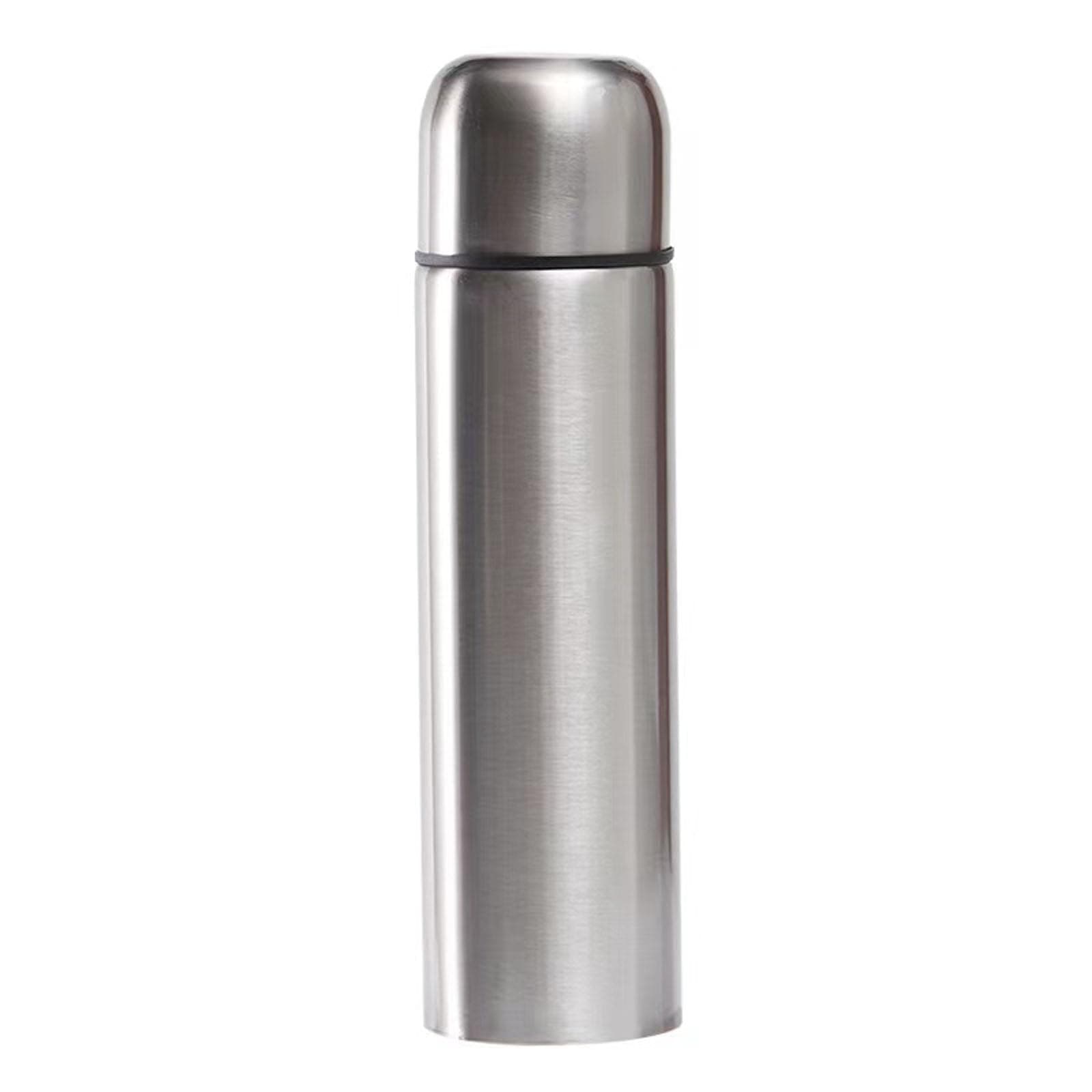 Stainless Steel Thermal Bottle for Hot and Cold Drinks Travel Coffee Mug with Cup Water Flask Vacuum Insulated Tumbler 17 oz/500ml （Silver）