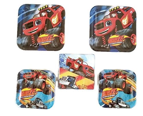 Disney Cars Blaze And Monster Machine Party Bundle 9" Plates (16) 7" Plates (16) Napkins (16)