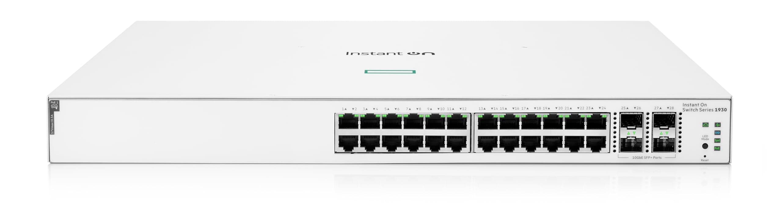 HPE Networking Instant On Switch Series 1930 24-Port Gb Smart-managed Layer 2+ Ethernet Switch with PoE | 24x 1G | 4x SFP+ | 24x CL4 PoE 195W | UK Cord (JL683B#ACC)