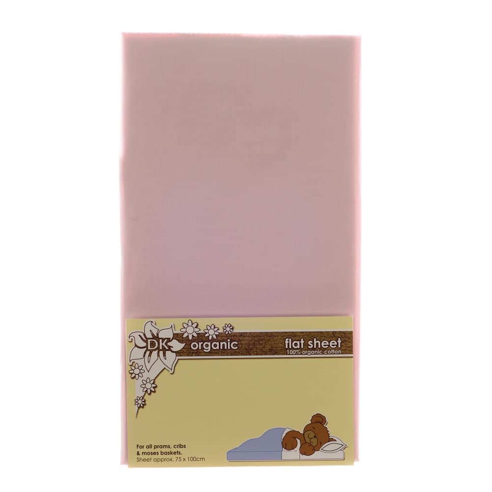 DK Glovesheets Flat Sheet for Prams and Cribs (Organic Pink)
