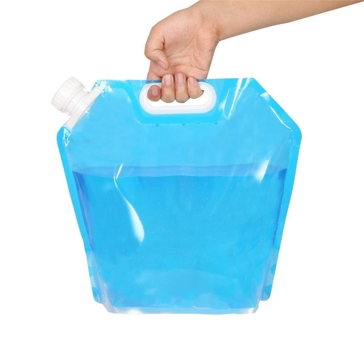 BHCSTORE 5L Folding Drinking Water Container Storage Bag Pouch for Camping Hiking Picnic BBQ Blue