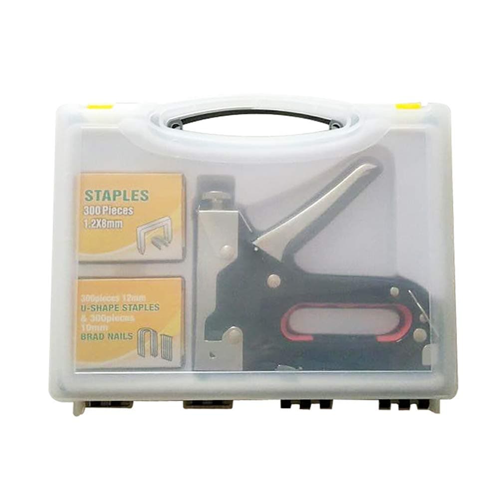 Upholstery Heavy Duty Staple Gun, Nail Gun,3 in 1 Staple/Brad Nail Gun, 3 Way Tacker Tool with 900 Staples for Fixing Material, Decoration, Carpentry, Furniture, Doors and Windows, Billboards