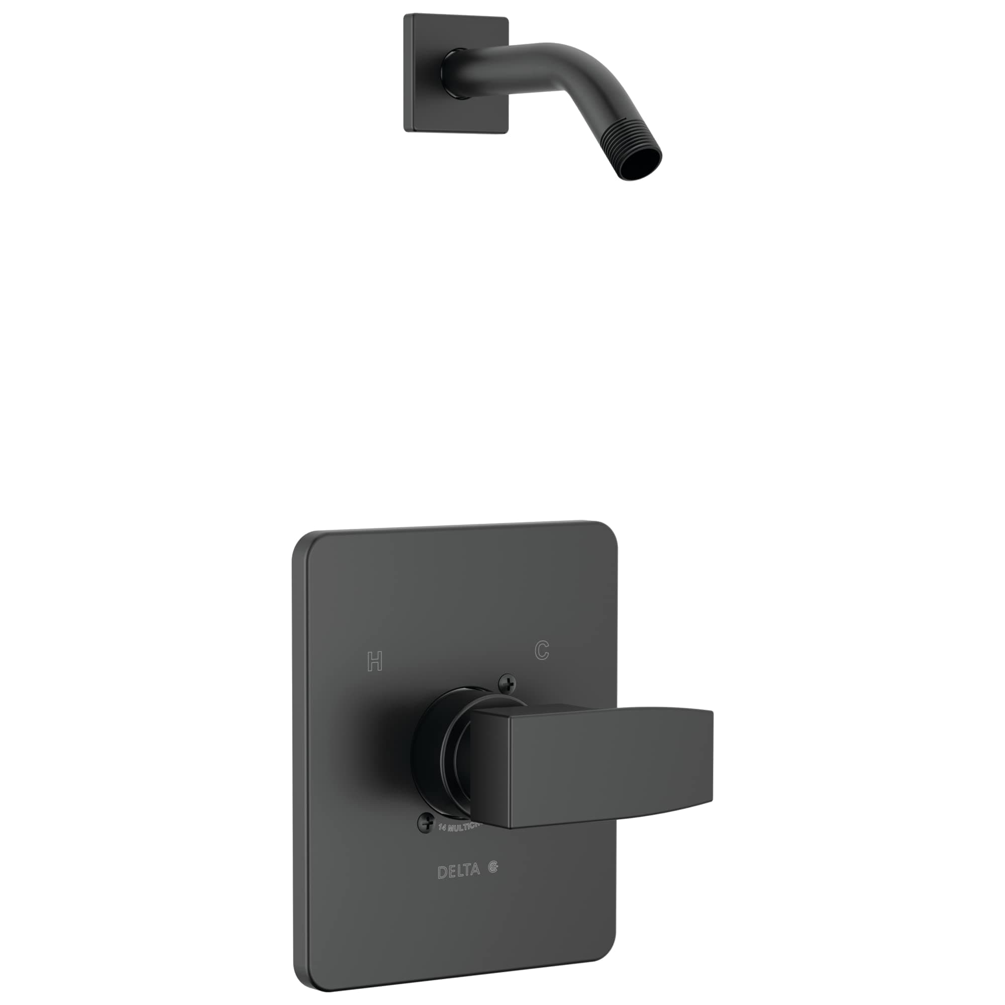 T14267-LHD-PP Modern Shower Only Trim Package - Less Shower Head - Matte Black