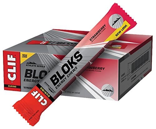 CLIF SHOT BLOKS - Energy Chews - Strawberry - (2.12 oz, 18 Count) by Clif Shot Bloks