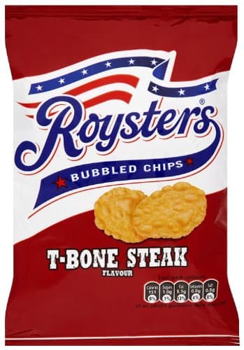 Roysters T-bone Steak Flavour Bubbled Chips 25.5 G (pack Of 48)