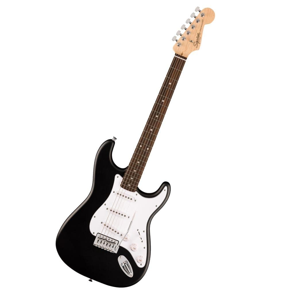Squier Debut Collection Stratocaster Electric Guitar, Laurel Fingerboard, White Pickguard, Black