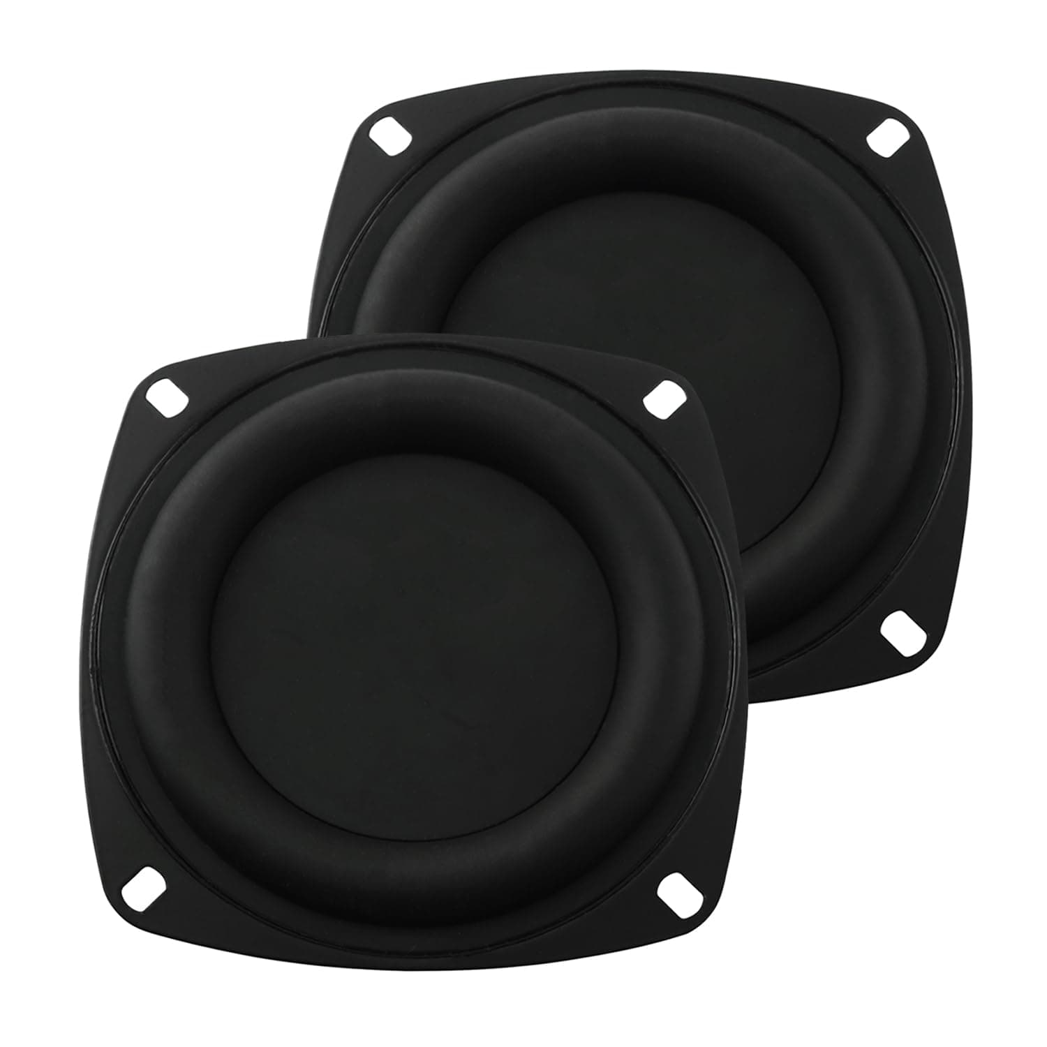 2PCS Square Bass Vibrating Membrane 4 inch Bass Radiator Speaker Bass Vibrating Membrane for Subwoofer Speaker Audio DIY Repair Black