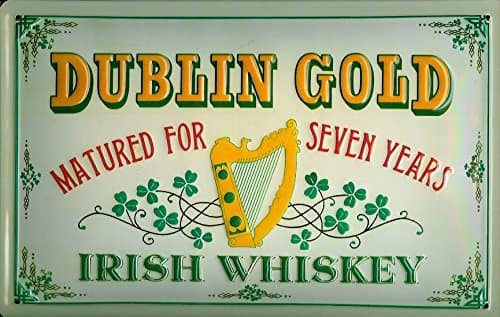 Dublin GOLD WHISKEY 3D Embossed Vintage Tin Metal Pub Sign