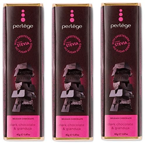 Perlege No Added Sugar Chocolate with Stevia 42g - Dark Chocolate & Gianduja x 3 Bars