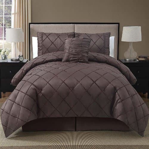 VCNY Santiago 4-Piece Comforter Set, King, Chocolate