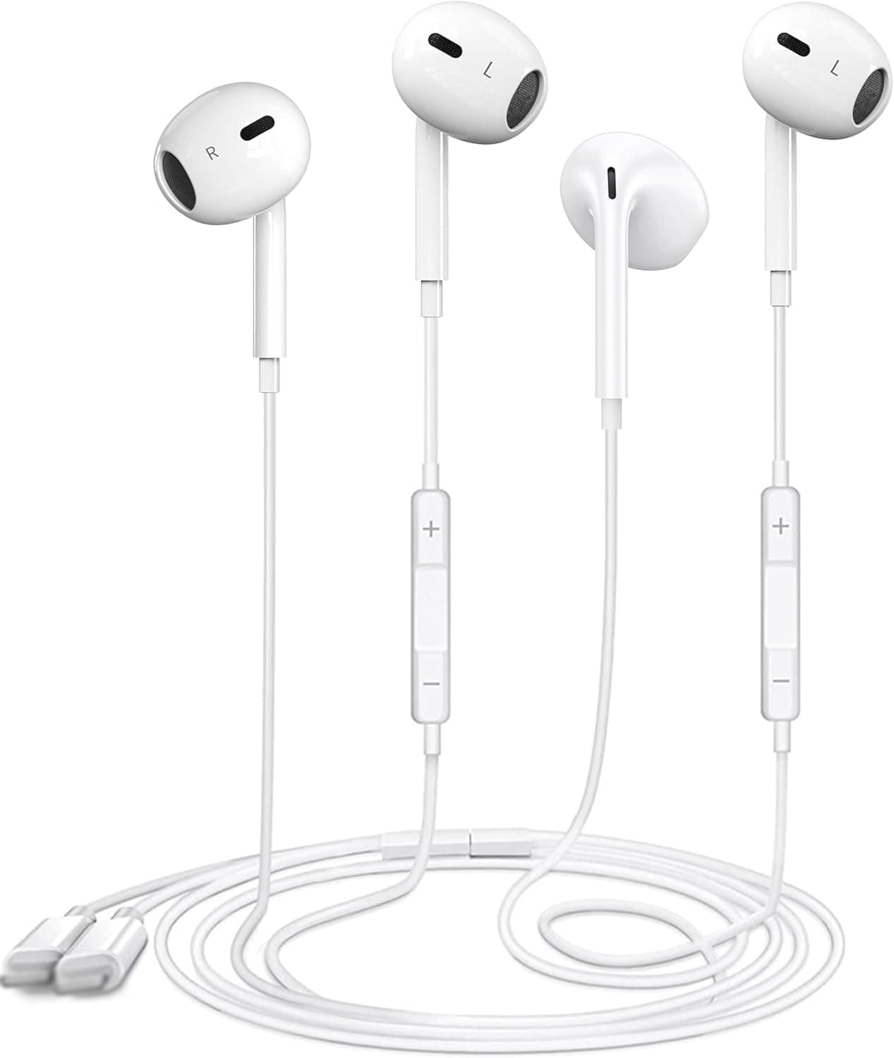 2 Packs Wired Headphones for iPhone Earbuds with Built-in Mic & Volume Control HiFi Stereo Nosie Reduction Earphones Compatible with iPhone 14/13/12/11/XR/XS/X/8/7/SE,No Bluetooth Need,Plug&Play!