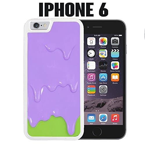 iPhone Case Purple Green Melting ice Cream for iPhone 6 Rubber White (Ships from CA)