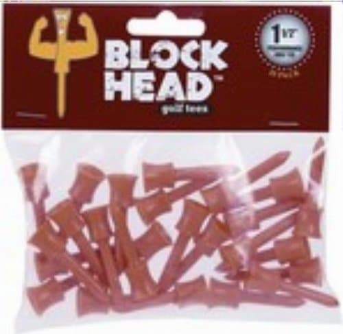 Blockhead Golf Tees 1.5" Orange Plastic Step Tees 25 Count