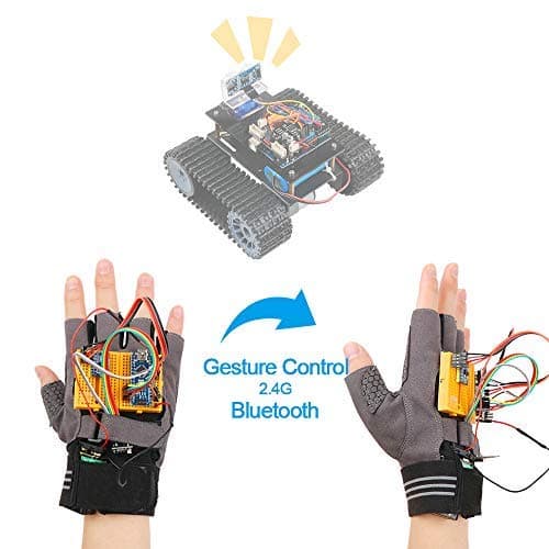 Keywish Gesture-Motion Starter Kit for Arduino Nano V3.0 Support Robot Smart Car with MPU6050 6 Axis Accelerometer Gyroscope Module,NRF24L01+ Wireless Module,BLE Module