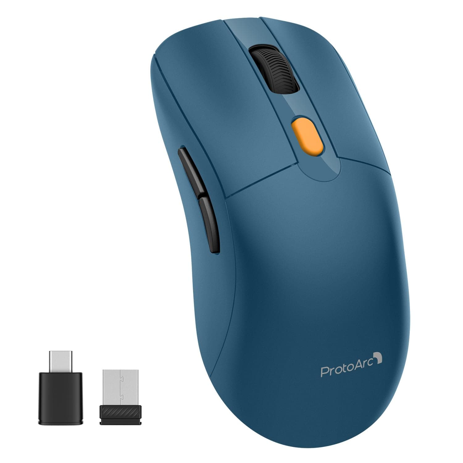 ProtoArcWireless Mouse Jiggler, USB C Mouse EM15 Type C Wireless Jiggler Mouse Rechargeable Portable Slim Mouse Mover for Laptop, MacBook, PC, ipad, Tablet, Computer-Blue