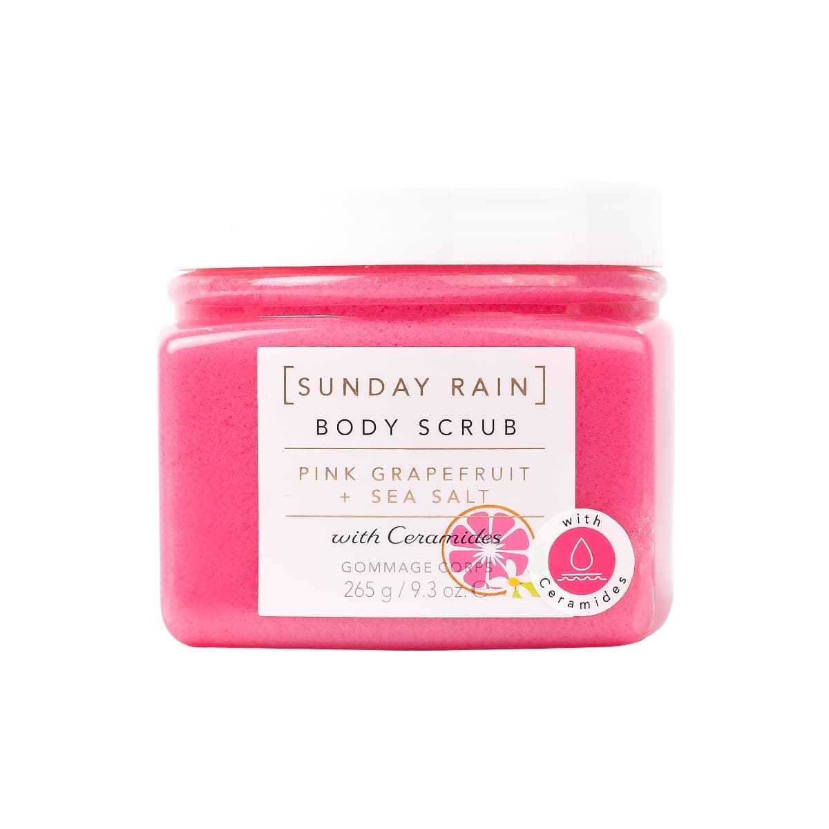 Sunday Rain Pink Grapefruit and Sea Salt Body Scrub Exfoliator, Exfoliating a...