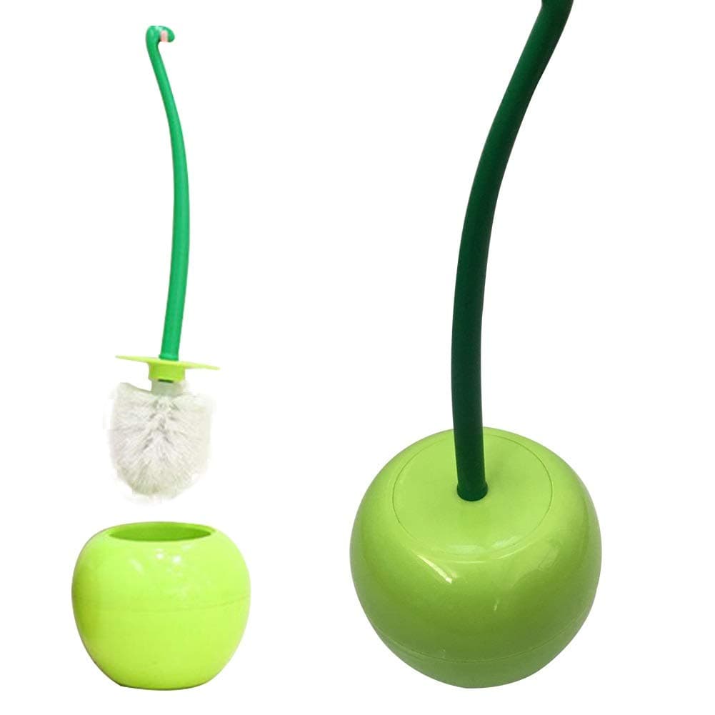 Dora Bridal Toilet Plunger Brush Hold Combo Set, 1 Pack Heavy Base Clean Bowl Hideway Compact Holder Strong Bristles for Bathroom Toilet（1 Brush,1 Holder）