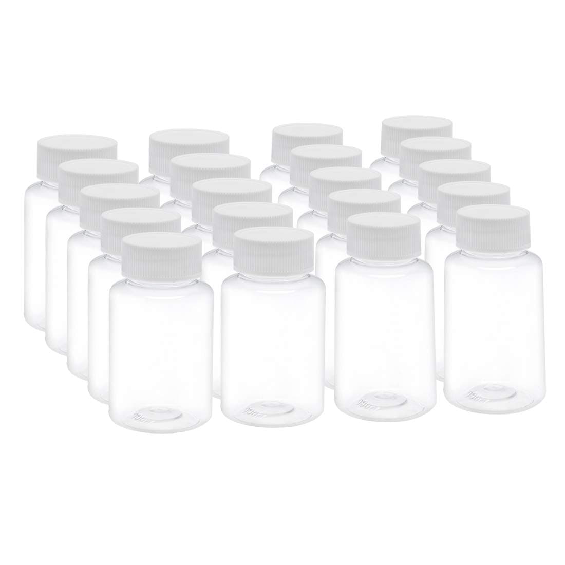 uxcell 3.4 oz/100ml PET Plastic Lab Chemical Reagent Bottle Wide Mouth Liquid/Solid Storage Container Clear Bottles w Tamper Evident Caps 20pcs