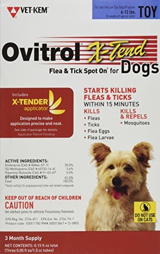 Vet-Kem Ovitrol 3-Pack X-Tend Pest Control Spot on for Dog Toy, 6 to 12-Pound