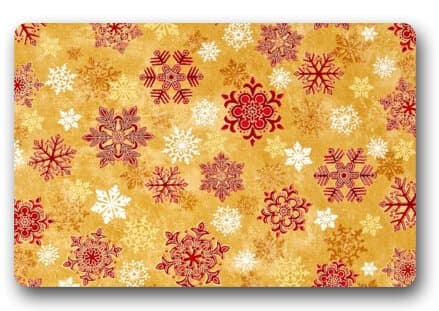 Customize Crimson Snowflake Floor Doormat