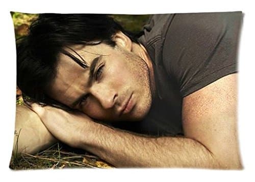 Qezi Sexy Ian Somerhalder Custom Zippered Rectangle Pillow Case Pillowcases Cover Size:16"x 24" (Two Sides)
