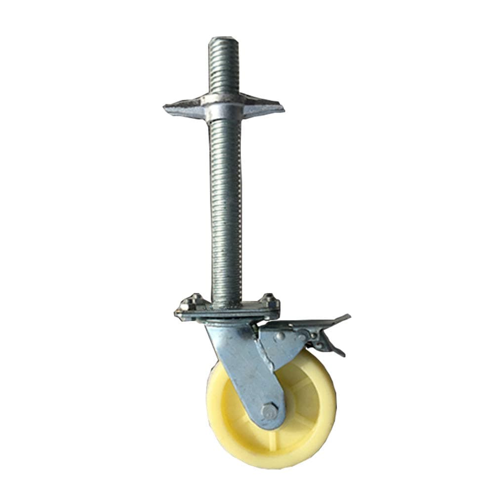 pulley Scaffolding Wheel Heavy Duty Caster Nylon with Brake Polyurethane Six inches red Adjustment Wheel Machine casters