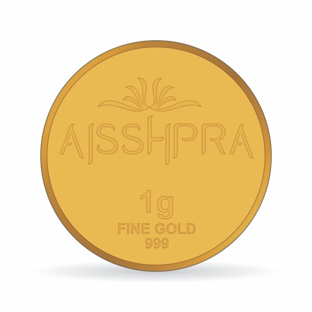 Aisshpra 24K (999) Gold Coin | Bar, Bullion | Certified Purity with Gift Box | Ideal for Diwali, Dhanteras, Akshaya Tritiya, Wedding Gifting & Investment