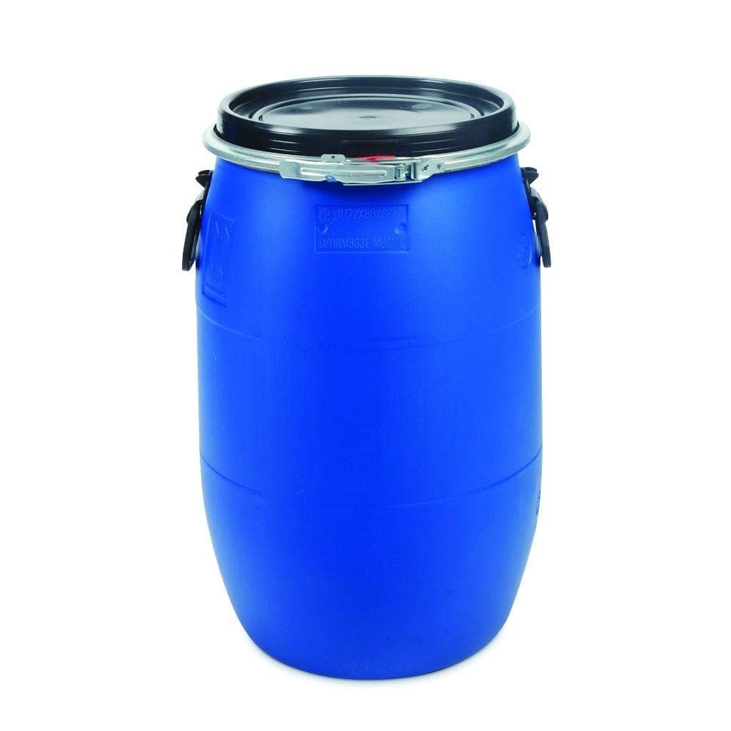 INVOPAK 60 Litre Plastic Blue Open Top Barrel with Lid & Ring