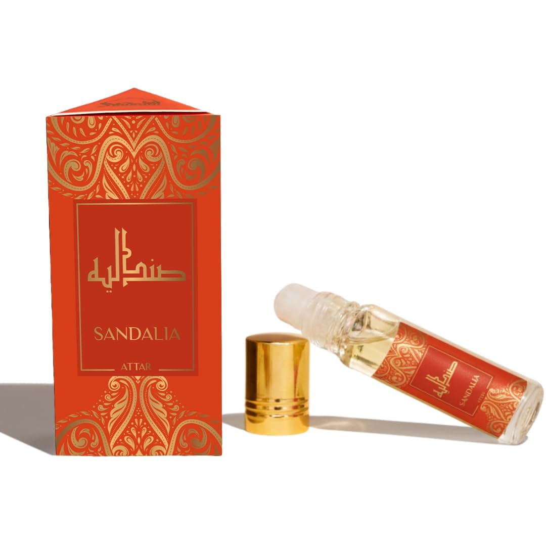 Real Chandan Attar Oil | 6ml Sandalia perfume oils for men and women | 100% pure ittar roll-on perfume, chandan, sandal, sandalwood oil | Eid, Ramadan Gifts, Non-Alcoholic & Vegan Islamic
