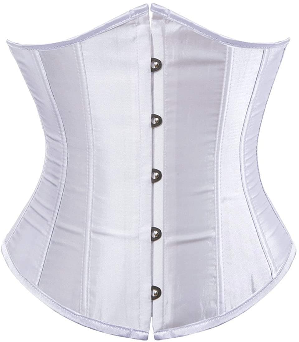 Women's Bustier Corset Top Plus Size Satin Waist Cincher Overbust Bustiers