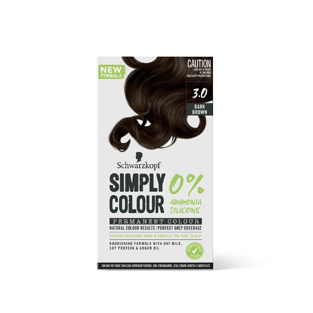 - Simply Colour Permanent Hair Colour Gentle On Scalp, Upto 100% Grey Coverage, Dermatologist Tested Long-Lasting Nourishing Formula With Argan Oil, PPD & PTD Free 3.00 Dark Brown 142.5ml