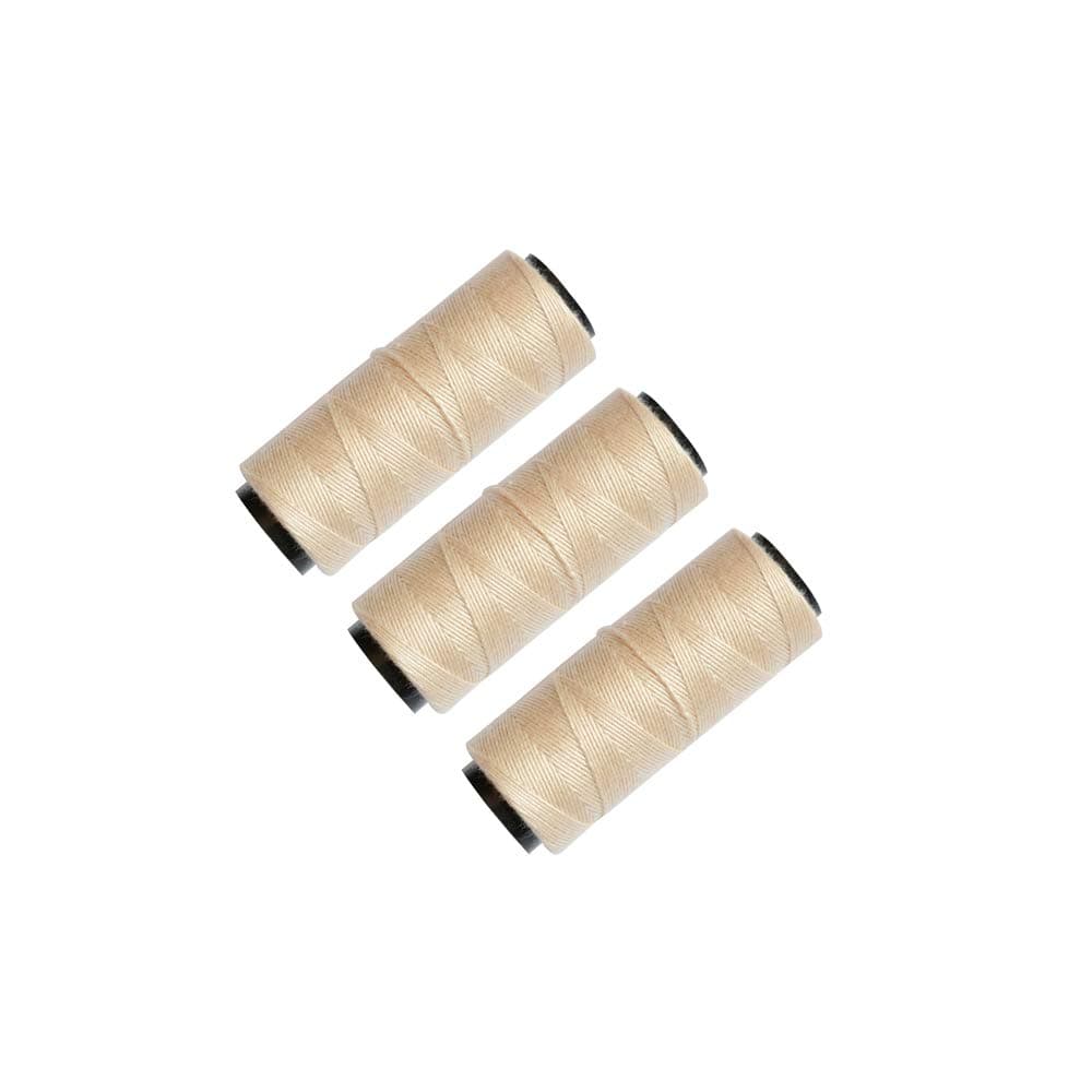 3 Rolls Sewing Threads Weaving Threads Using for Hand Sewing Hair Weft Hair Extensions Wig DIY (Beige)